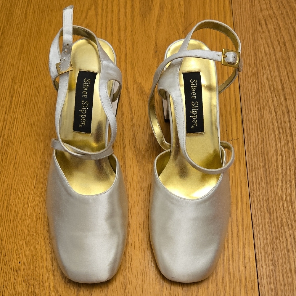 Silver Slipper Women's Elegant White Heels